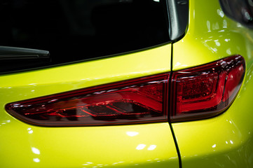Detail of car LED backlight lamp of new modern car.
