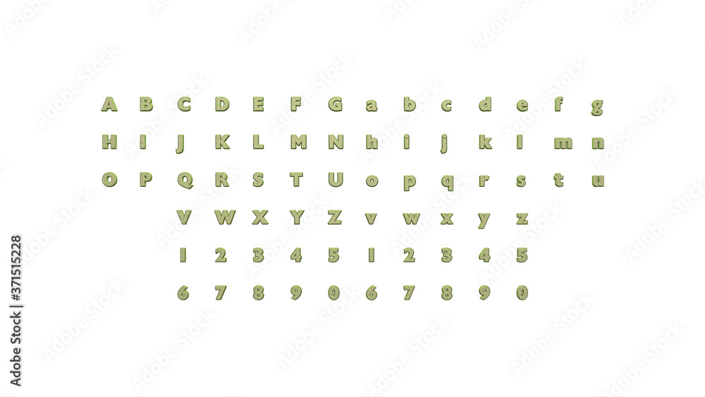 Poster written by individual letters on the wall by 3d rendering using a white background and casting shado