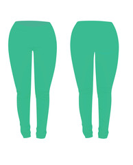 Green tight pants. vector illustration