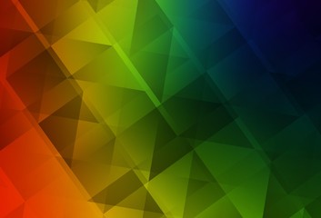 Dark Multicolor vector gradient triangles template.