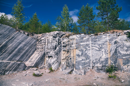 Marble rocks, Italian quarry, Ruskeala mountain park, Sortavala, Russia