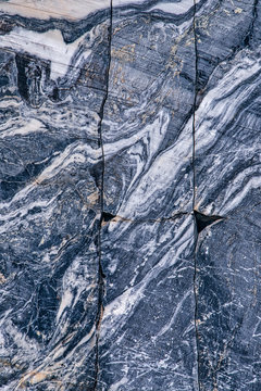 Close up of marble rock, Italian quarry, Ruskeala mountain park, Sortavala, Russia