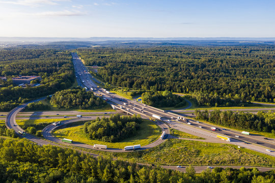 Germany, Baden-Wurttemberg, Stuttgart, Aerial view of traffic on Autobahn A8
