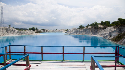 blue water from ex-mining pool