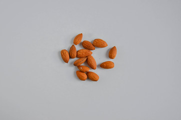 almonds on a white background. almonds . М