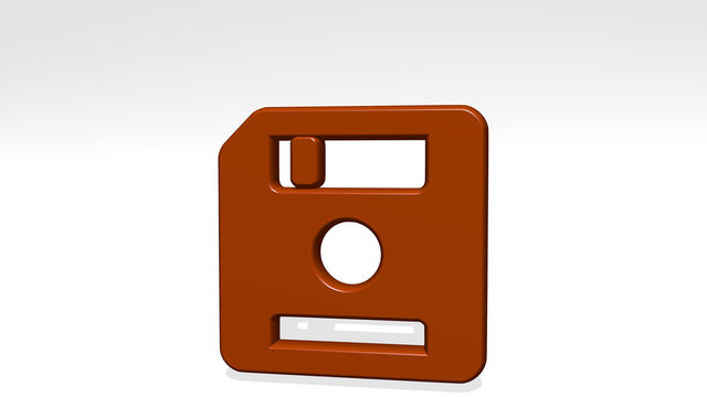 FLOPPY DISK 3D icon casting shadow - 3D illustration for computer and background