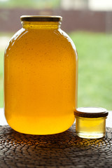 glass jar with honey