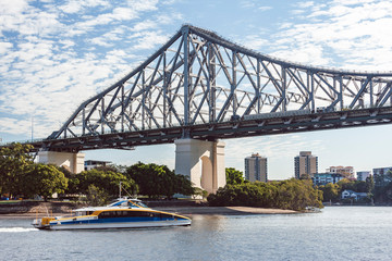 The famous Brisbane city bridge