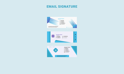 Email signature collection in flat style Vector design. 