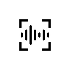 material scan reader recognition biometric voice id security icon which designed simple, uncomplicated and minimal to deliver information clearly. Isolated flat, resizable vector