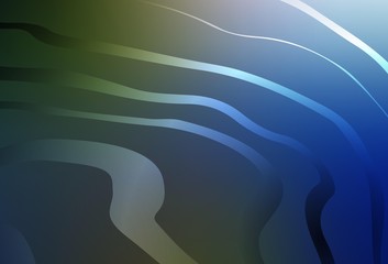 Dark Blue, Green vector texture with bent lines.