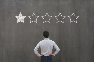 bad rating and negative reviews concept, reputation management and customer relations - obrazy, fototapety, plakaty
