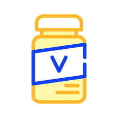 vitamin bottle for cat color icon vector illustration