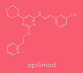 Apilimod drug molecule (PIKfyve inhibitor). Skeletal formula.