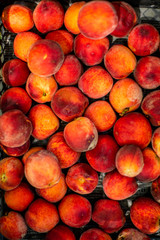 Fresh sweet ripe peaches as background