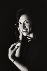 Obraz premium Sensual black and white woman portrait