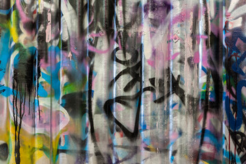 Close-up view of graffiti on the wall