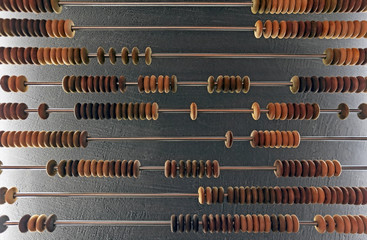 Abacus or counting frame closeup