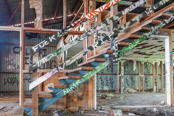 Inside of an old and abandoned building