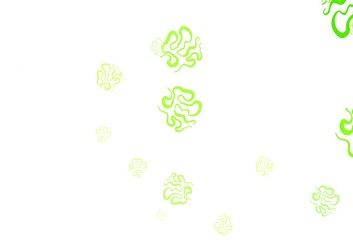 Light Green vector template with chaotic shapes.