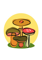 Spot mushrooms illustration