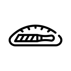 knife in bread line icon vector illustration