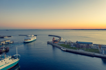 aerial view Marina Norra Hamnen of Helsingborg Sweden