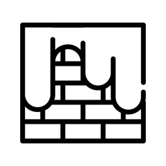 painting brick wall line icon vector illustration