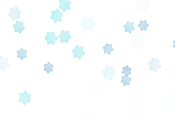 Light BLUE vector abstract pattern with flowers.