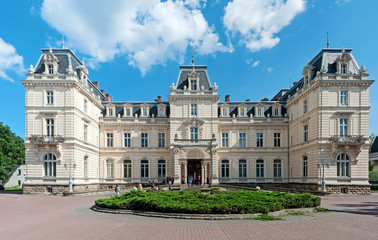 Fototapeta na wymiar Facade of the Potocki Palace in Lviv, Ukraine.