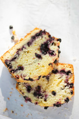 Blueberry, lemon and mint drizzle cake 