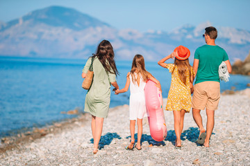 Young family on vacation have a lot of fun