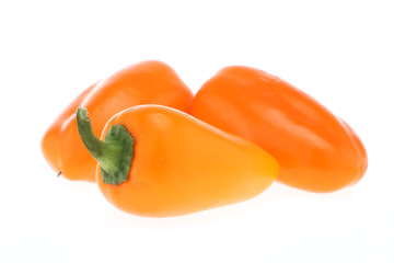 lovely sweet mini peppers Hydroponic on white background