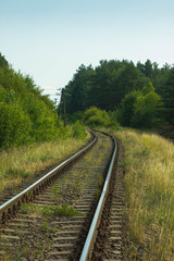 Obraz premium Zakręt na torach kolejowych 