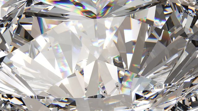 Beautiful diamond. Rotating, looping animation, 4k