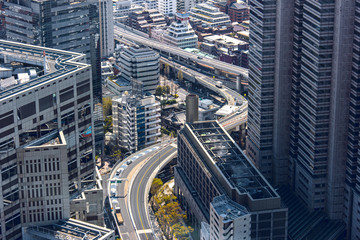 Raised Expressway Winding Through Shinjuku Tokyo