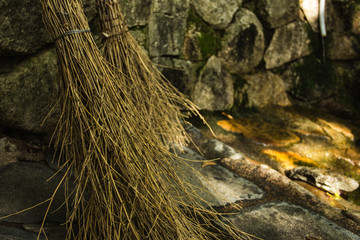 Tradition Broom at a Korean Temple