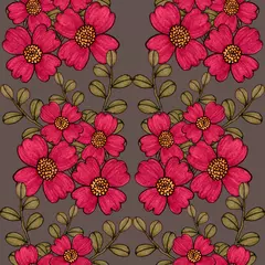 Deurstickers Creative seamless pattern with flowers in ethnic style. Floral decoration. Traditional paisley pattern. Textile design texture.Tribal ethnic vintage seamless pattern. Asian art. © Natallia Novik