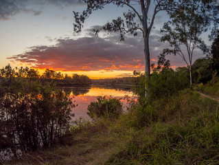 Beautiful Riverside Sunset with Reflections