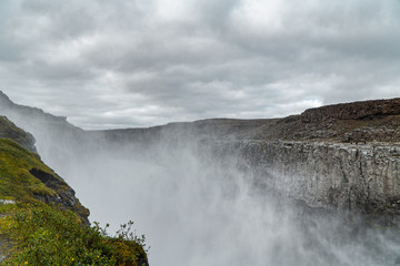 Misty Spray from Dettifoss Waterfall, Iceland