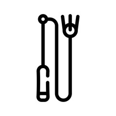 playing stick for cat line icon vector illustration