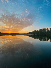 sunset over the lake