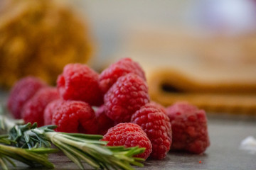 raspberries on a plate