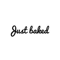 Fototapeta na wymiar ''Just baked'' sign design illustration for bakery