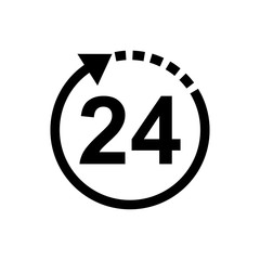 24 hours icon vector sign