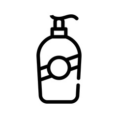 liquid soap bottle line icon vector illustration