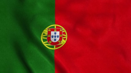 Fototapeta premium Portugal National flag waving in the wind. 3d illustration