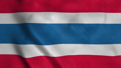 Thailand flag waving in the wind. 3d illustration