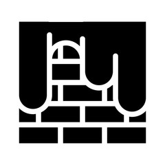 painting brick wall glyph icon vector illustration