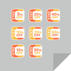 Set of discount labels. Timeless easy-to-read design.
